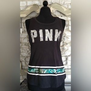 Victoria secret pink sequins tank top